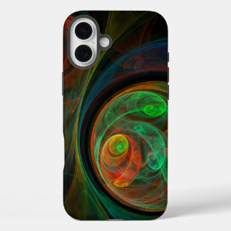 Rebirth Green Abstract Art iPhone 16 Plus Case