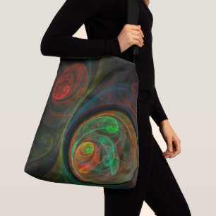 Rebirth Green Abstract Art Cross Body Crossbody Bag