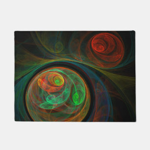 Rebirth Green Abstract Art Doormat
