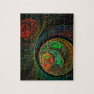 Rebirth Green Abstract Art Jigsaw Puzzle