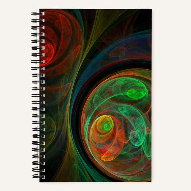 Rebirth Green Abstract Art Notebook (Front)