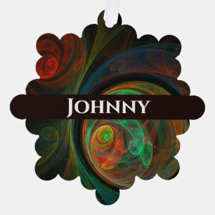 Rebirth Green Abstract Art Ornament Card