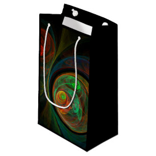 Rebirth Green Abstract Art Small Gift Bag