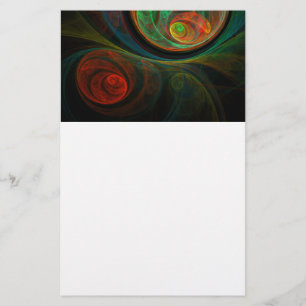 Rebirth Green Abstract Art Stationery
