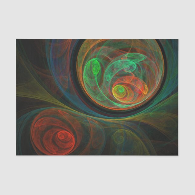 Rebirth Green Abstract Art Tissue Paper (Front)