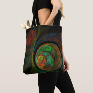 Rebirth Green Abstract Art Tote Bag