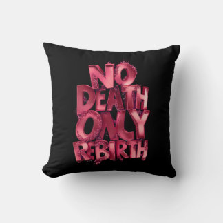 “Rebirth in Bloom – Black & Pink Throw Pillow” Throw Pillow
