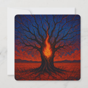 Rebirth in Flames – Surreal Renewal Greeting Card