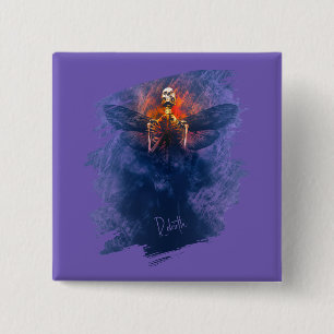 Rebirth. Skeleton with wings rising up 2 Inch Square Button