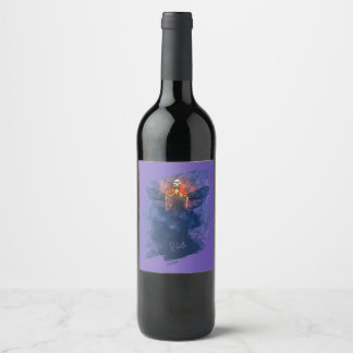 Rebirth. Skeleton with wings rising up Wine Label