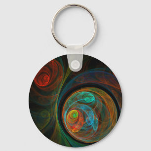 Rebirth Spiral Modern Cosmic Abstract Art Keychain