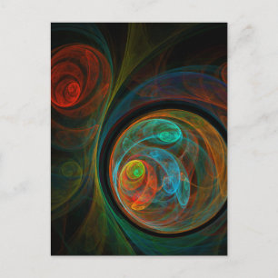 Rebirth Spiral Modern Cosmic Abstract Art Postcard