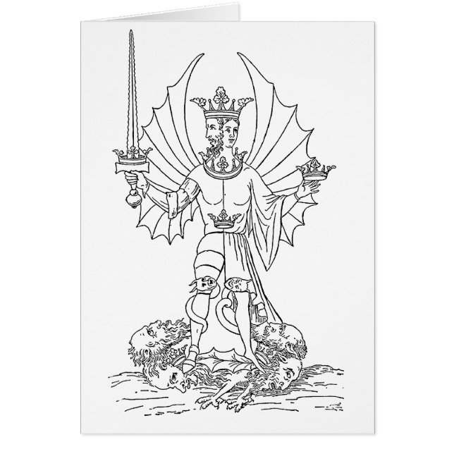 Rebis Colouring Page Greeting Card (Front)