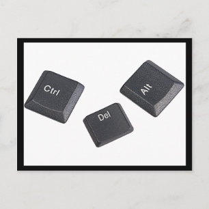 Reboot Black on White Computer Keys Postcard