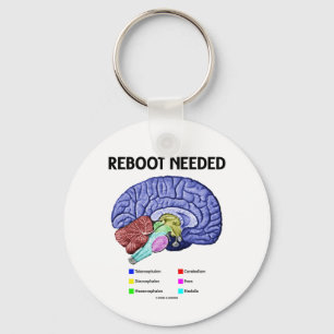 Reboot Needed (Anatomical Brain Humour) Keychain