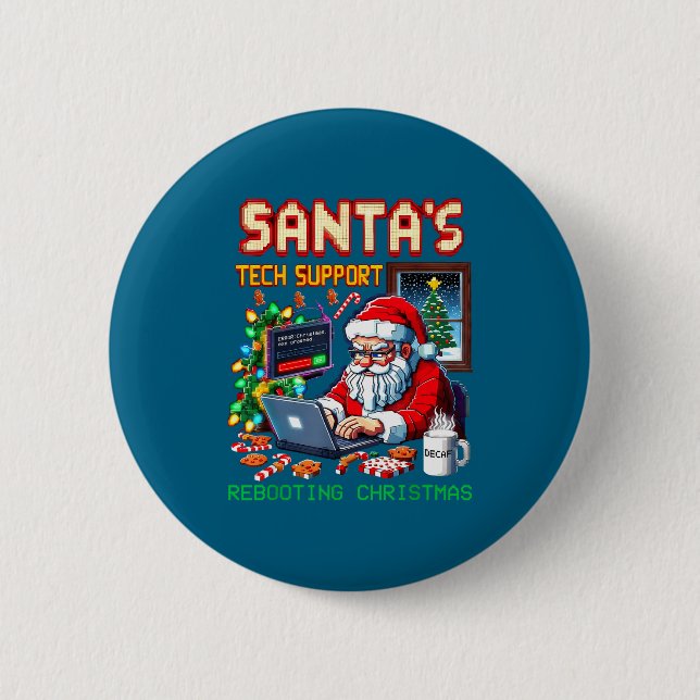 Rebooting Tech Santa's Support Pixel 2 Inch Round Button (Front)