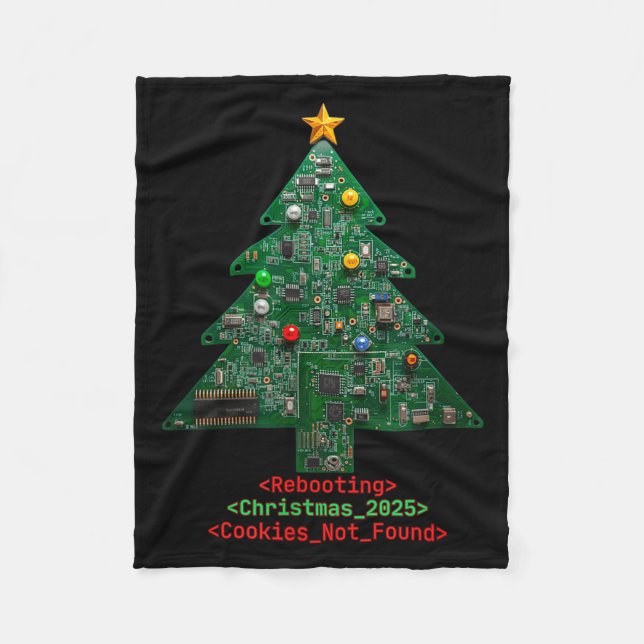 Rebooting The Holidays It Tech Suprt Computer Geek Fleece Blanket (Front)