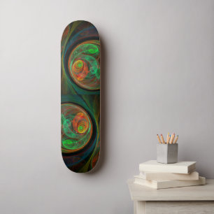 Reborn Green Art Abstrait Skateboard