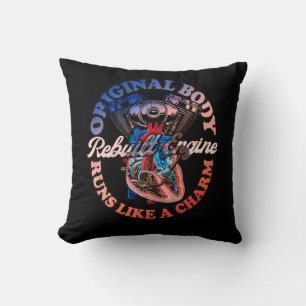 Rebuilt Engine Open Heart Surgery Recovery Survivo Throw Pillow