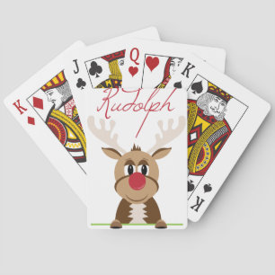 Rec Nosed Reindeer Playing Cards