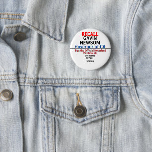 Recall CA Gov. Gavin Newsom or Any State 2 Inch Round Button