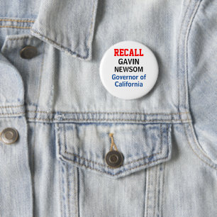 Recall Gavin Newsom California Governor 2 Inch Round Button
