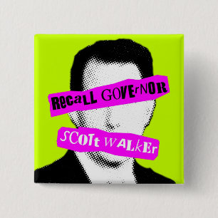 Recall Governor Scott Walker 2 Inch Square Button