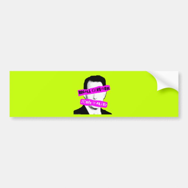 Recall Governor Scott Walker Bumper Sticker (Front)