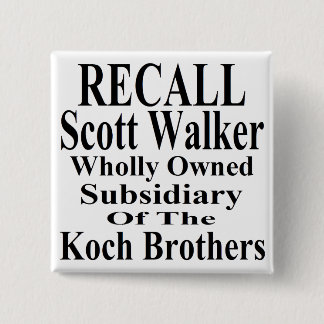 Recall Governor Scott Walker Corporate Minion 2 Inch Square Button