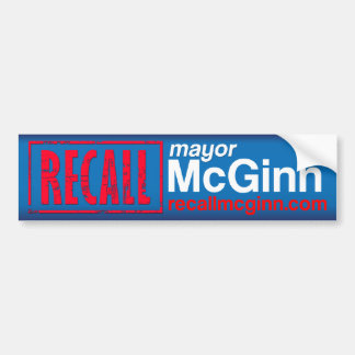 Recall Mayor Mike McGinn Bumper Sticker
