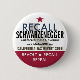 Recall Schwarzenegger Button