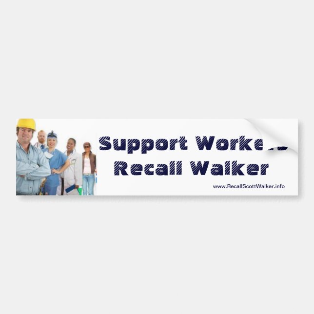 Recall Scott Walker Bumper Sticker (Front)