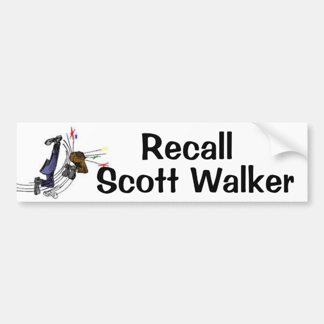 Recall Scott Walker Bumper Sticker (Front)