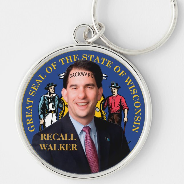 Recall Scott Walker Keychain (Front)