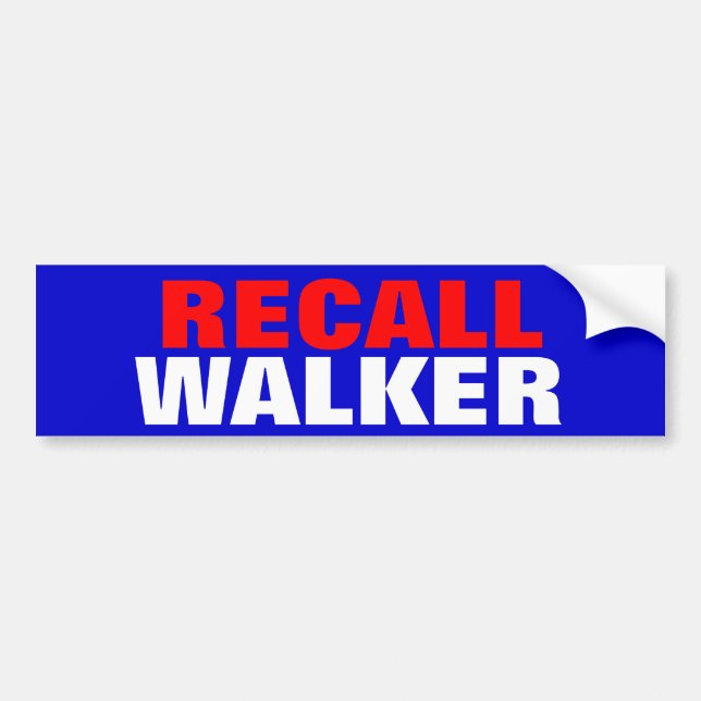 RECALL WALKER BUMPER STICKER (Front)
