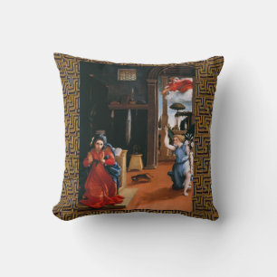 RECANATI ANNUNCIATION by Lorenzo Lotto Throw Pillow
