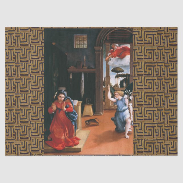 RECANATI ANNUNCIATION by Lorenzo Lotto Tissue Pape Tissue Paper (Front)