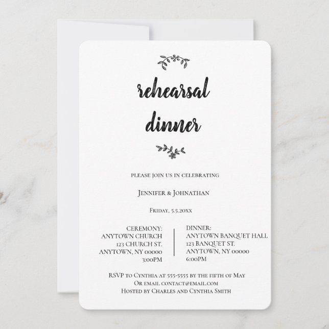 Récapitulatif de Wreath moderne Invitations (Devant)