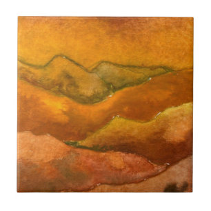 Receding mountains of Appalachia in  brown sunrise Tile