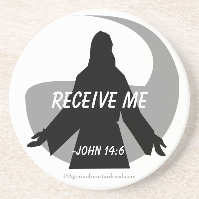 Receive Me Bible Quote Customize It Coaster (Front)