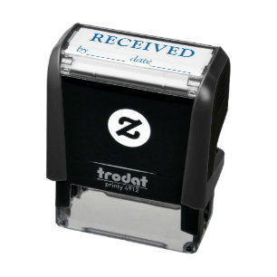 RECEIVED Name and Date Black Blue Ink Business Self-inking Stamp