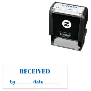 RECEIVED Name and Date Blue Ink Business Self-inking Stamp