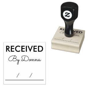 Received Personalized Name Office Rubber Stamp