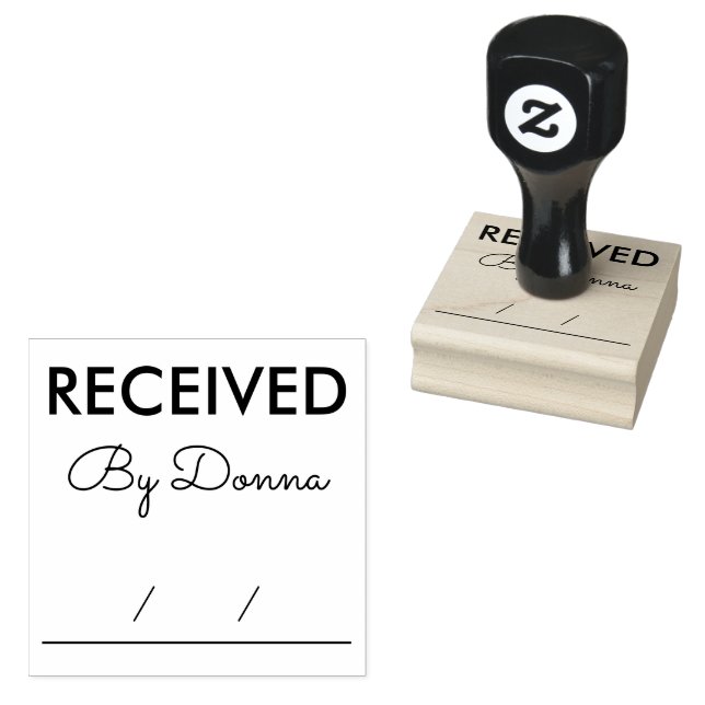 Received Personalized Name Office Rubber Stamp (Stamped)