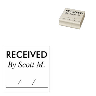 Received Personalized Name Rubber Stamp