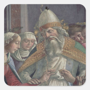 Receiving the Ring, from the Marriage of the Virgi Square Sticker