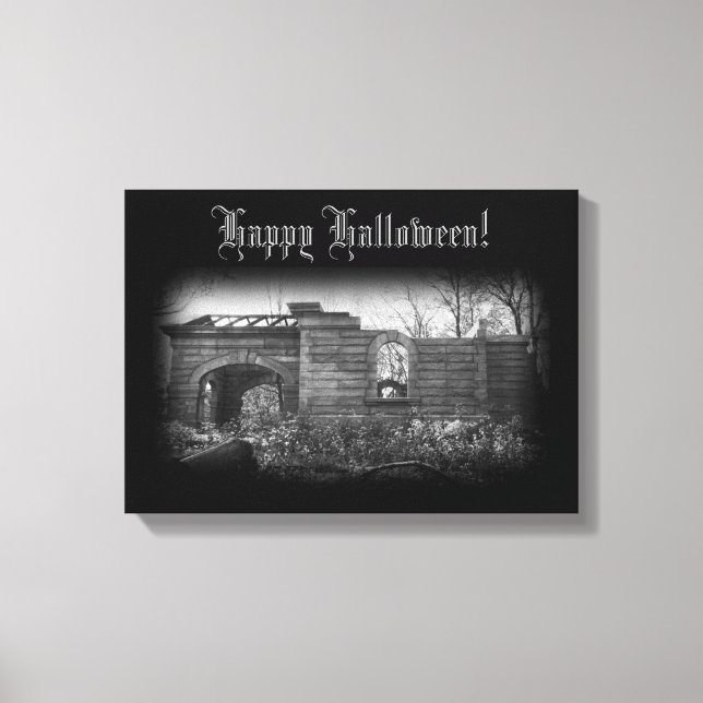 Receiving Tomb Ruin Happy Halloween Canvas Print (Front)