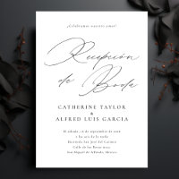 Recepción de boda Spanish Language Black Script
