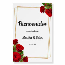 Recepcion Welcome Spanish Red Roses Wedding