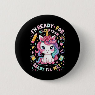 Reception Back To School First Day Of Nursery Girl 2 Inch Round Button
